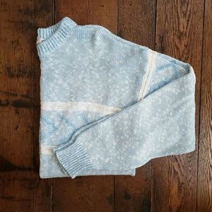 Vintage Pastel Light Blue Ski Sweater Italian Knit